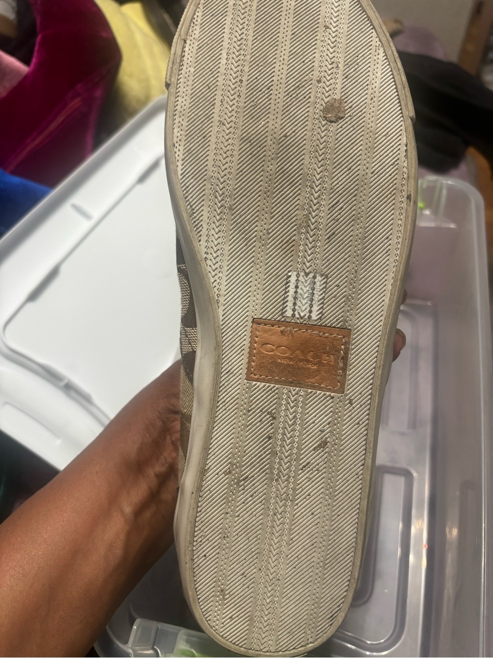 Coach Slip-On Sneakers in Khaki and Brown - Picture 4 of 6